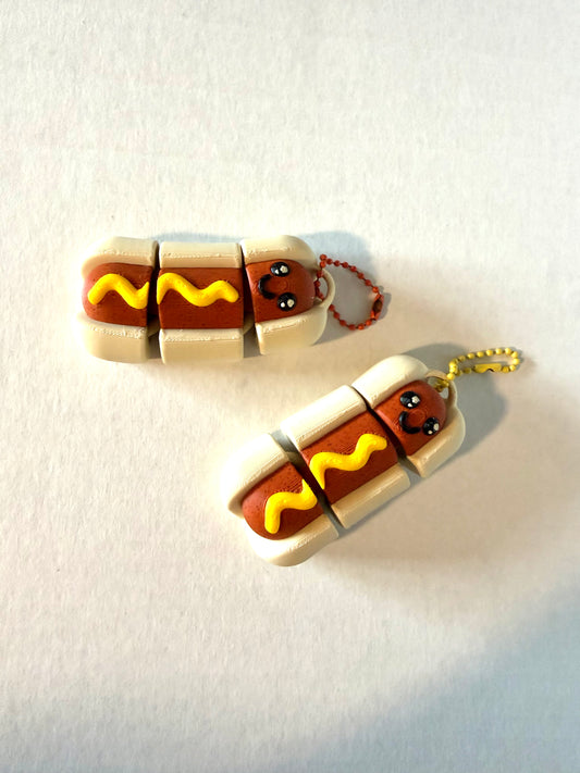 Flexi Hot Dog Keychain