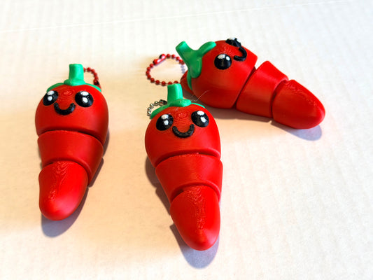 Flexi Red Chili Pepper Keychain