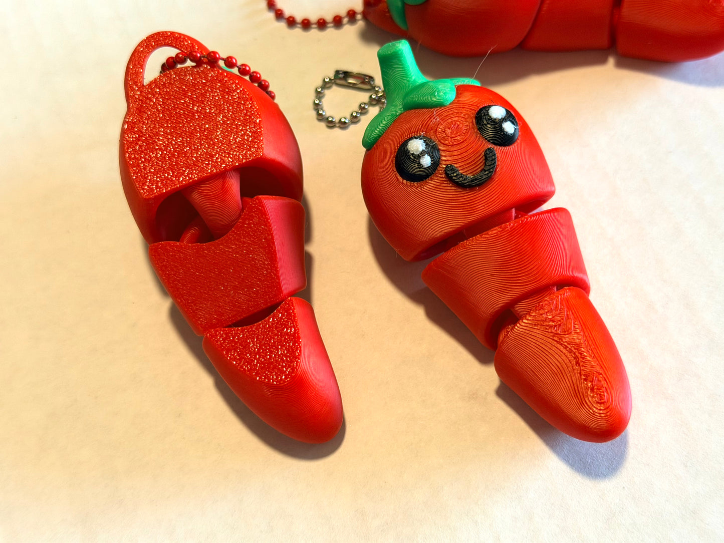 Flexi Red Chili Pepper Keychain