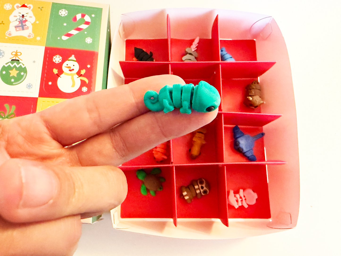 Advent Calendar with 3D Printed Mini Animals – 12 Days of Christmas