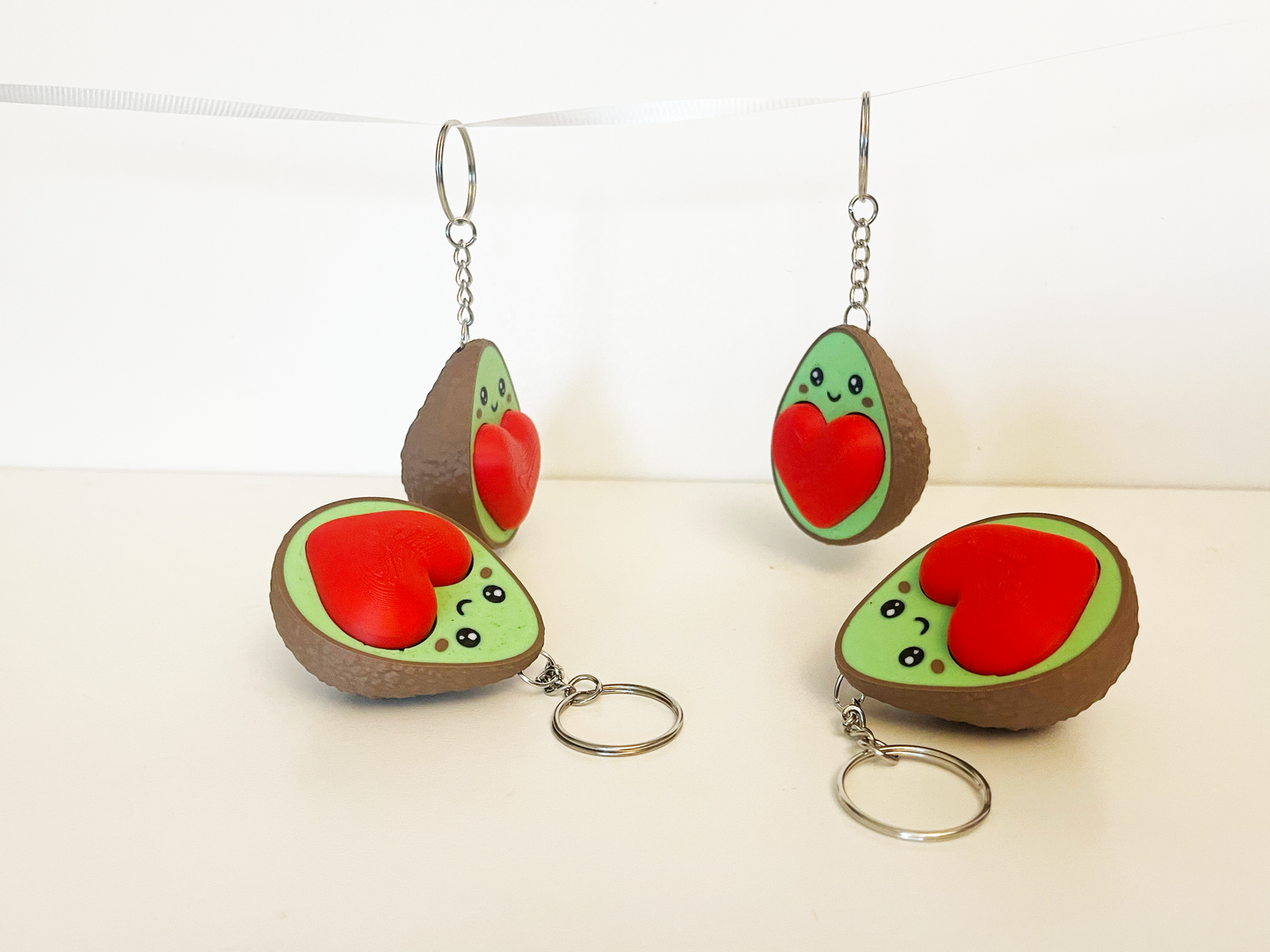 Avocado Heart Clicker Fidget Keychain