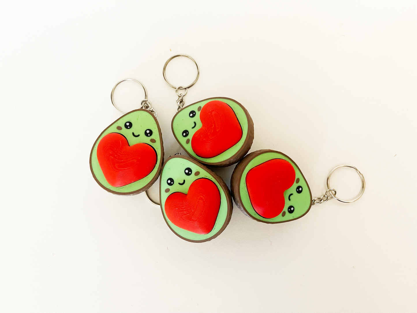 Avocado Heart Clicker Fidget Keychain