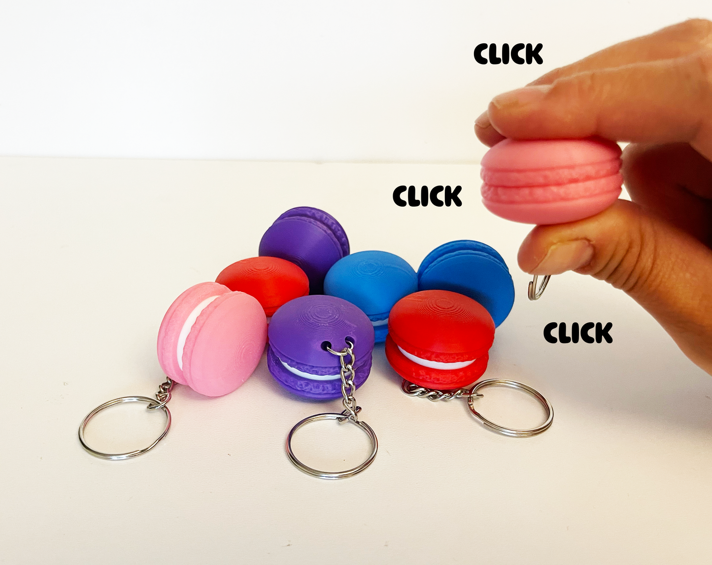 Macaron Clicker Fidget Keychain