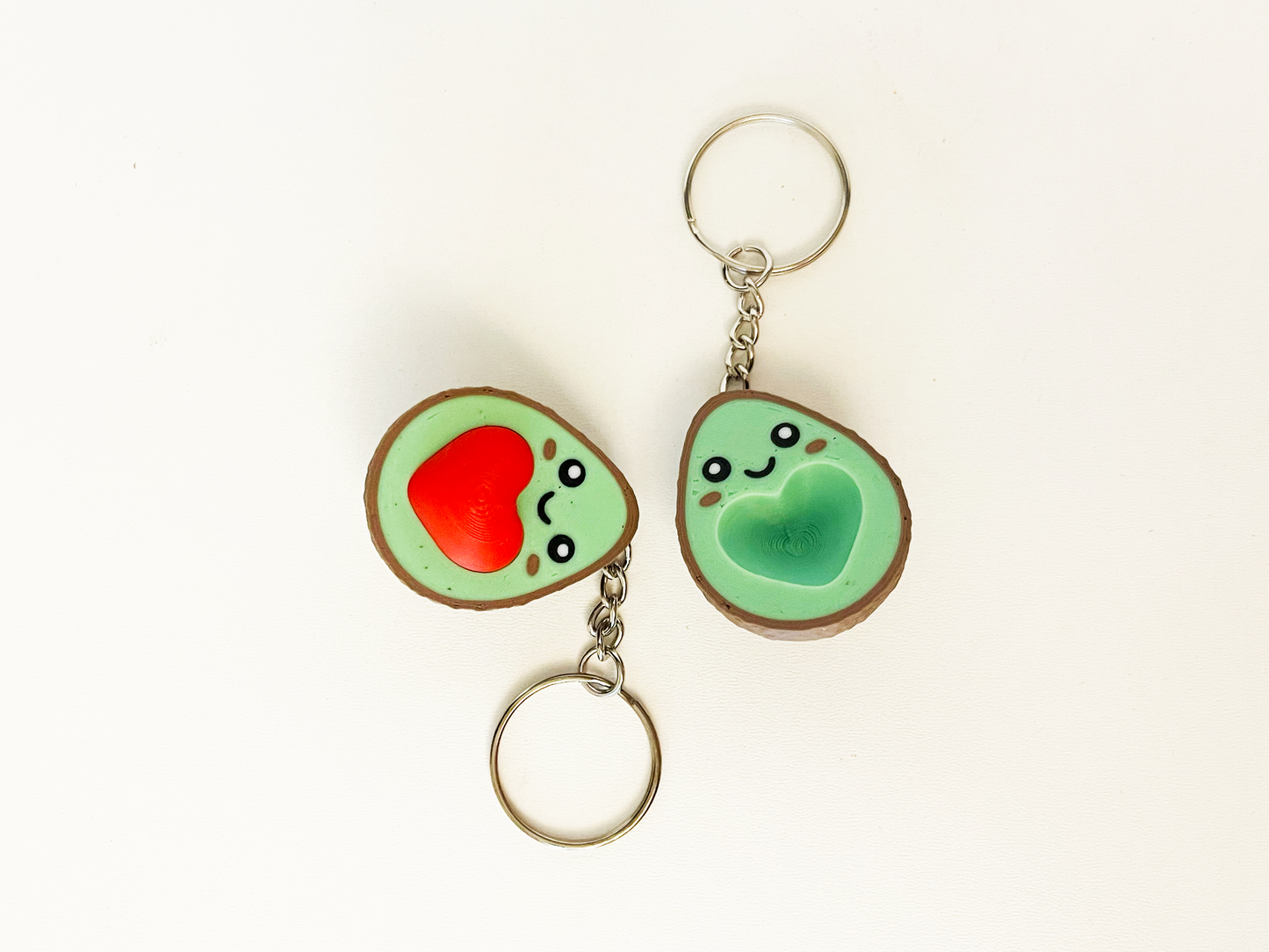 Set 2 Avocado magnet keychains, Couple Keychains