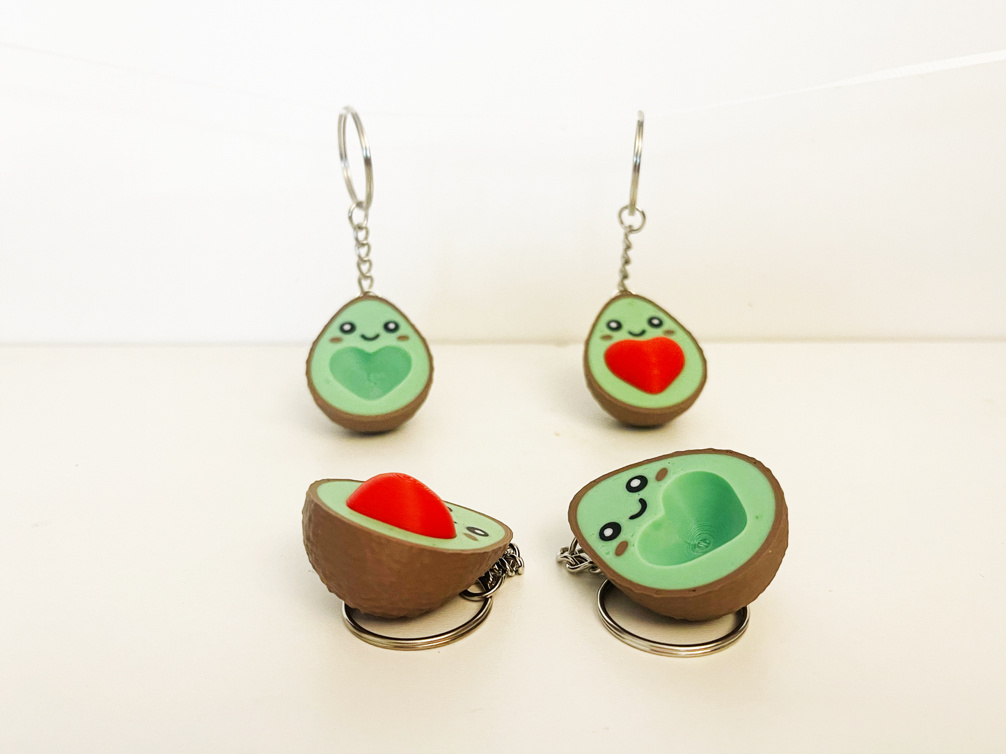 Set 2 Avocado magnet keychains, Couple Keychains