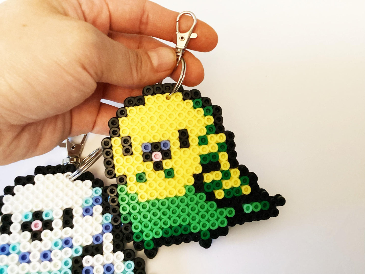 Budgie Perler Beads Keychain