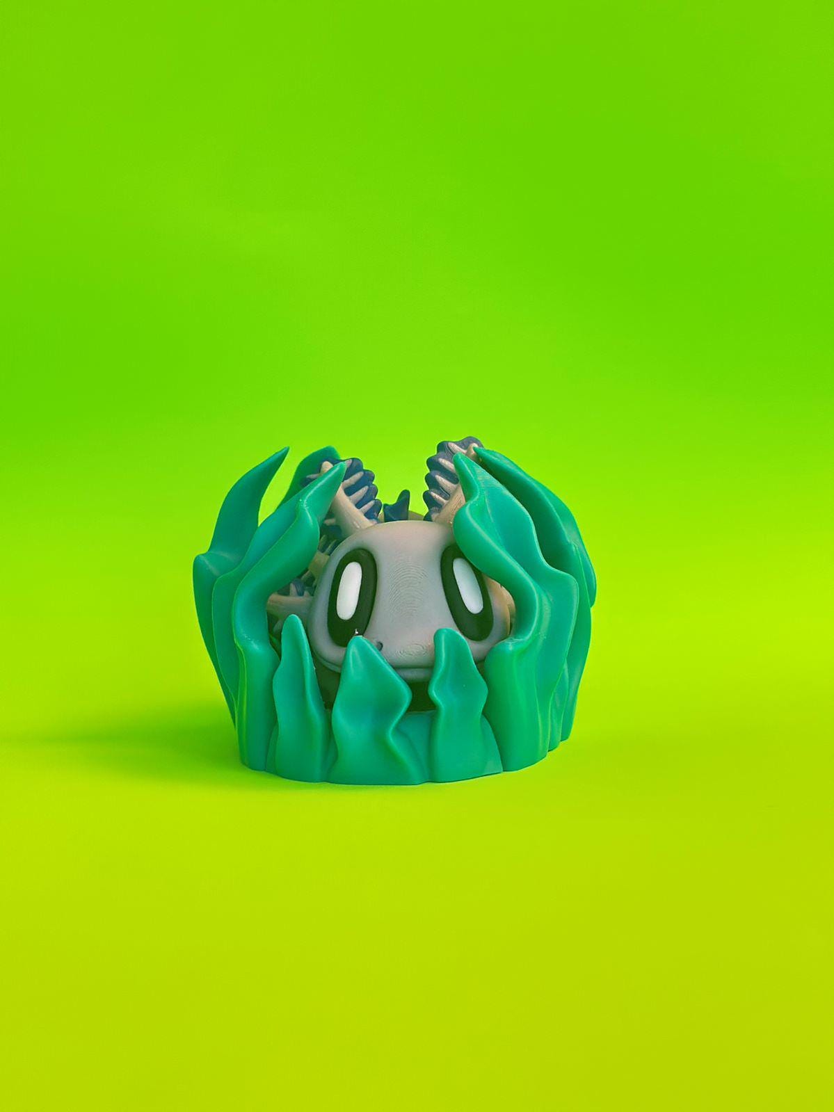 Articulated Axolotl With Seaweed Home