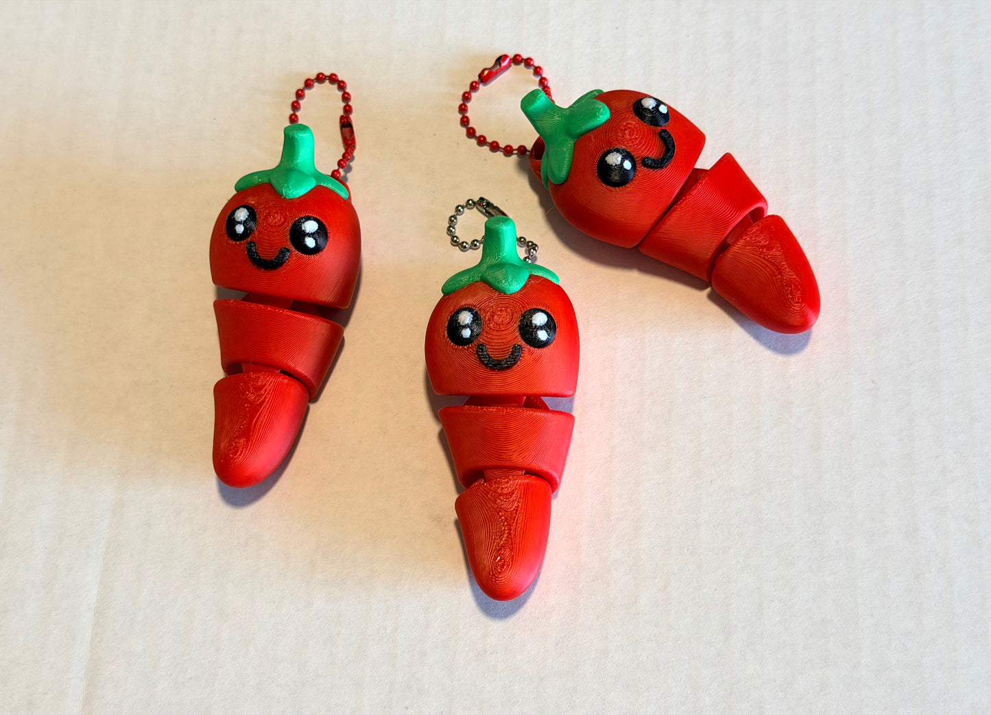 Flexi Red Chili Pepper Keychain
