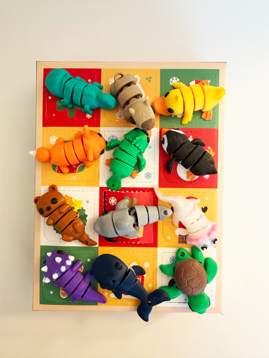 Advent Calendar with 3D Printed Mini Animals – 12 Days of Christmas
