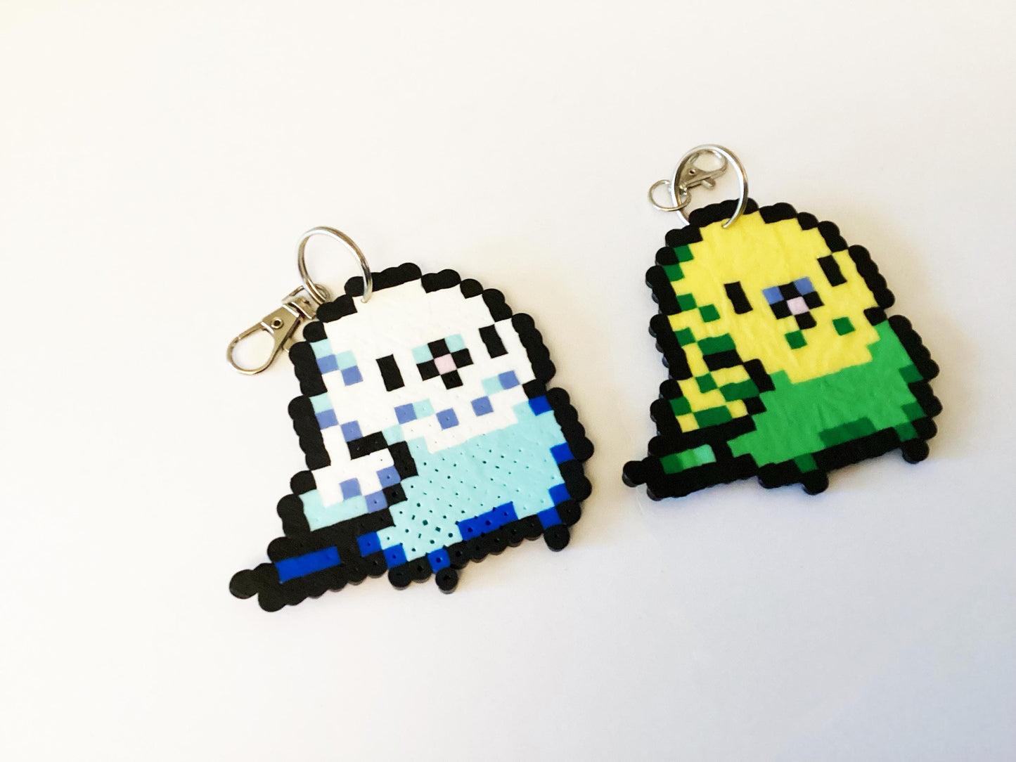 Budgie Perler Beads Keychain