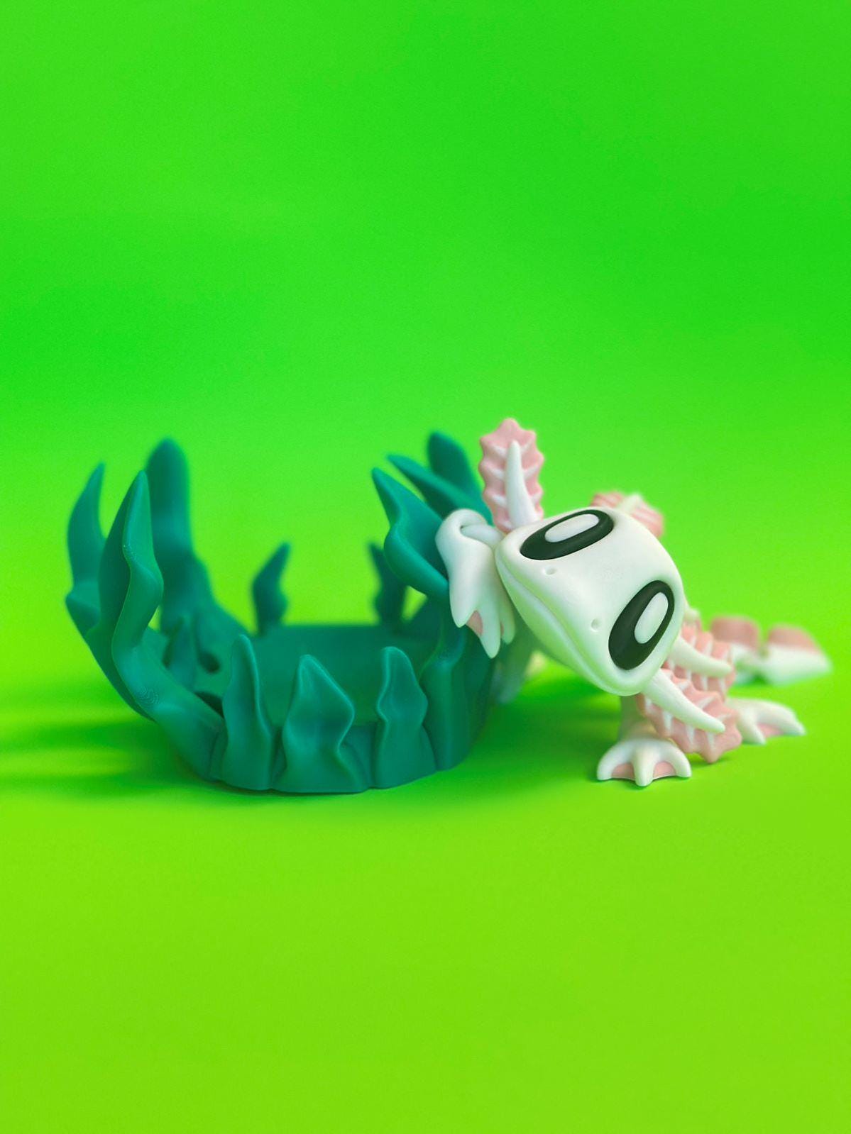 Articulated Axolotl With Seaweed Home