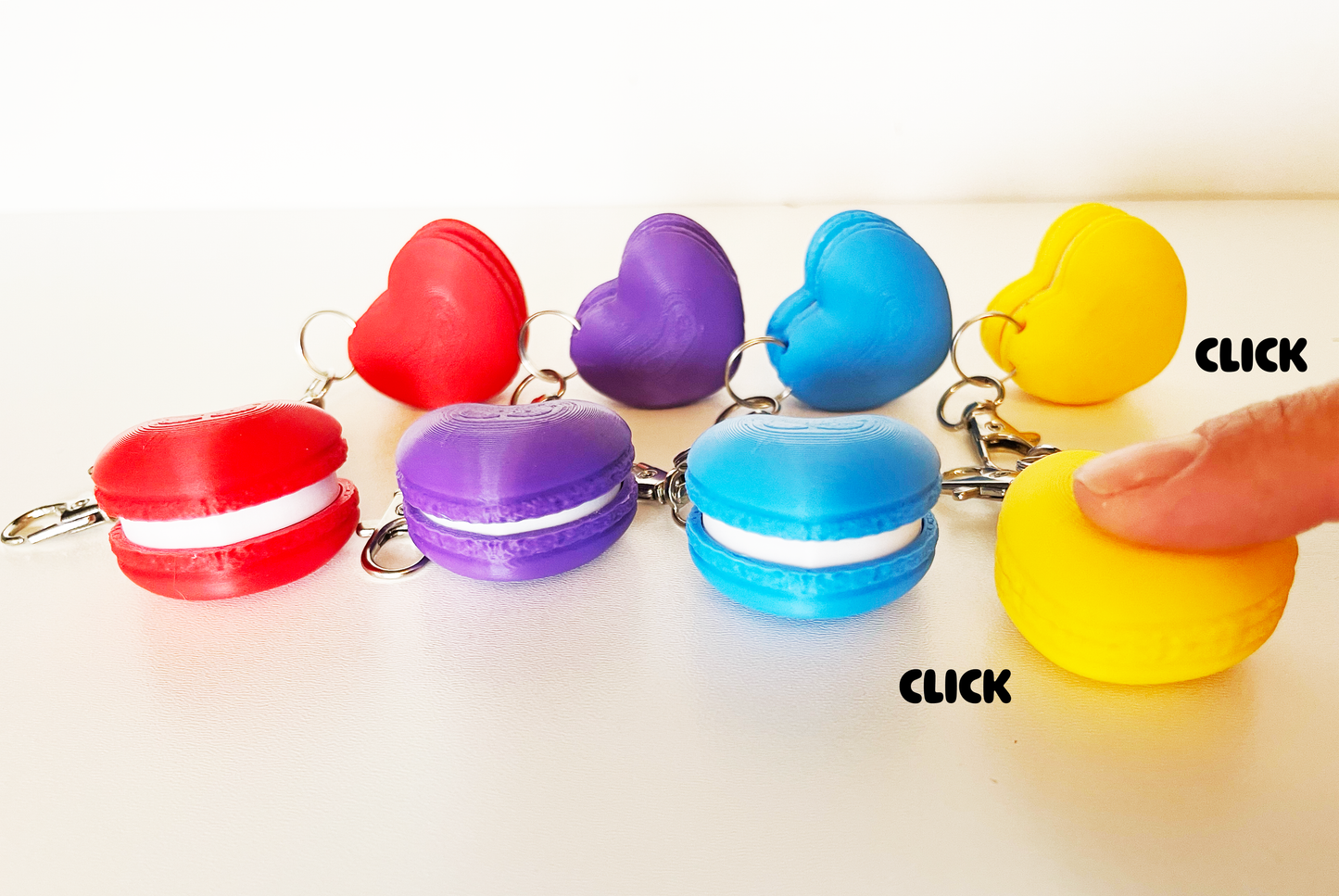 Macaron Heart Clicker Keychain