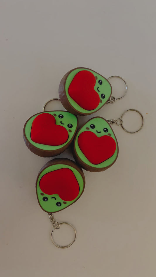 Avocado Heart Clicker Fidget Keychain