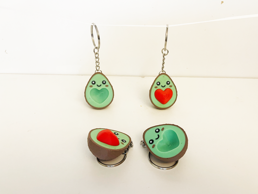 Set 2 Avocado magnet keychains, Couple Keychains