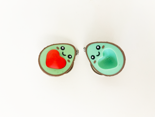 Set 2 Avocado magnet keychains, Couple Keychains